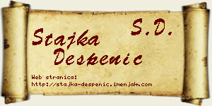 Stajka Despenić vizit kartica